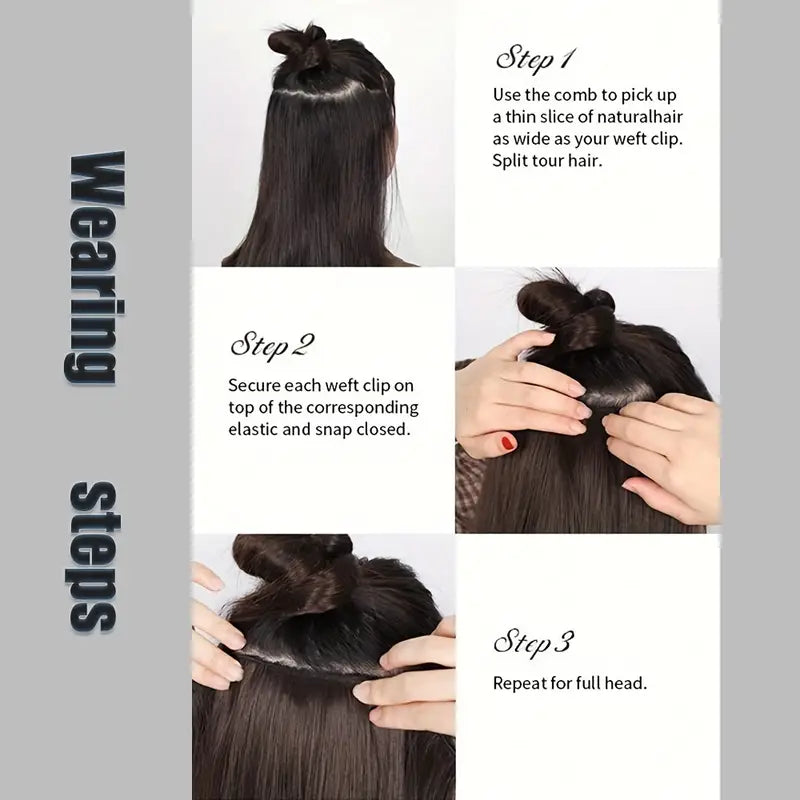 Artifice 5 Clip 32 inch Long Straight Clip in Hair Extensions for Women Natural Soft Clip Synthetic Thick Hairs for Any Event for Girls BLACK