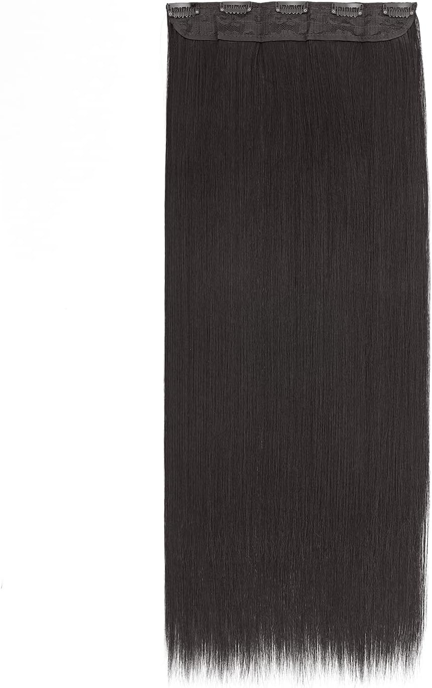 Artifice 5 Clip 24 Inches Long Straight Clip in Hair Extensions for Women Natural Soft Clip on Synthetic Thick Hairs Natural Brown