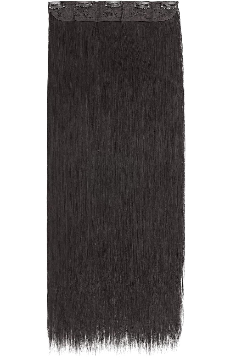Artifice 5 Clip 24 Inches Long Straight Clip in Hair Extensions for Women Natural Soft Clip on Synthetic Thick Hairs Natural Black