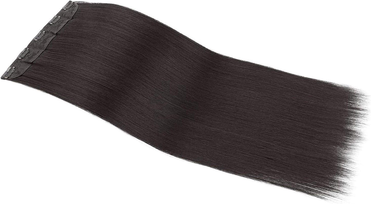 Artifice 5 Clip 24 Inches Long Straight Clip in Hair Extensions for Women Natural Soft Clip on Synthetic Thick Hairs Natural Black
