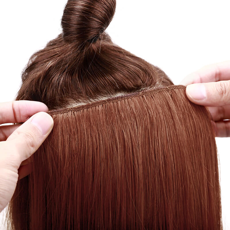 Artifice 5 Clip 24 inch Long Straight Hair Extension For Girls Light Brown
