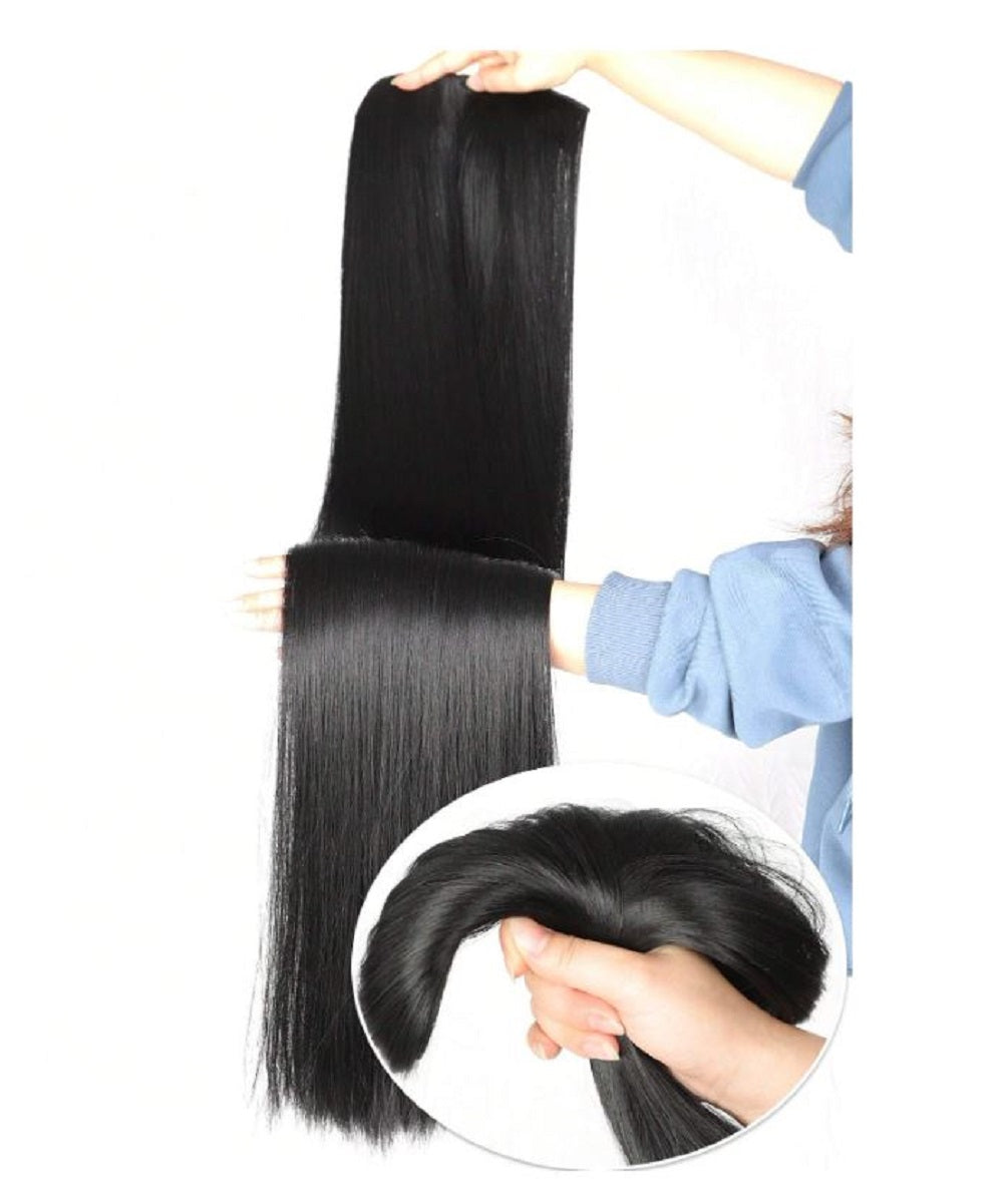 Artifice 5 Clip 32 inch Long Straight Clip in Hair Extensions for Women Natural Soft Clip Synthetic Thick Hairs for Any Event for Girls BLACK