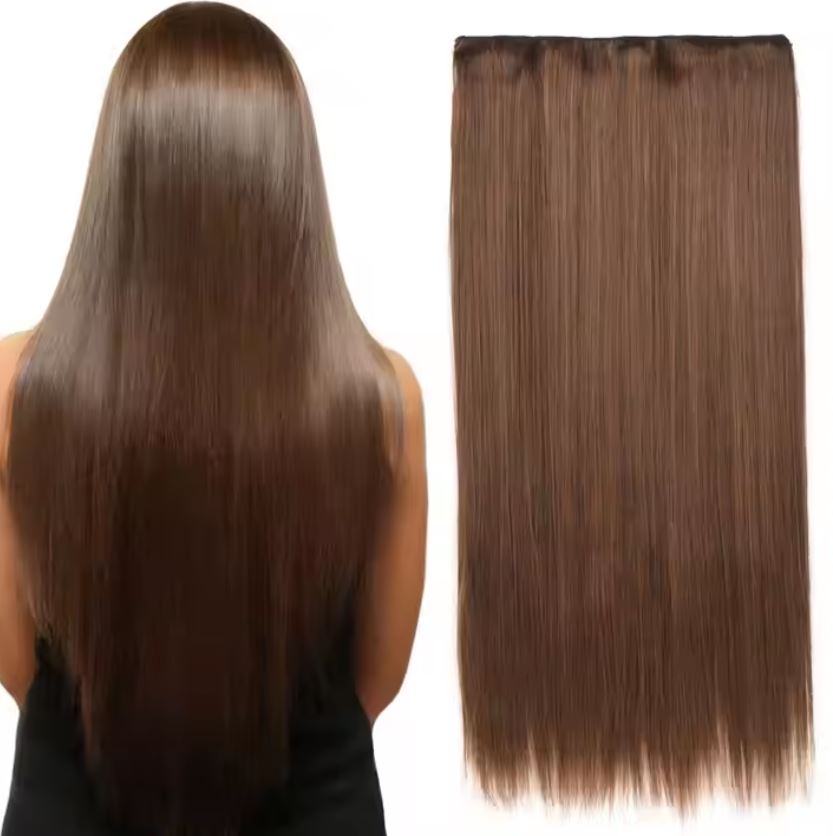 Artifice 5 Clip 24 Inches Straight Hair Extension Maroon With Brown