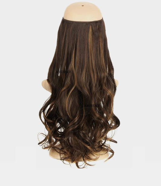 Artifice 5 Clip 22 Inches Curly Wavy Hair Extension Blonde With Brown