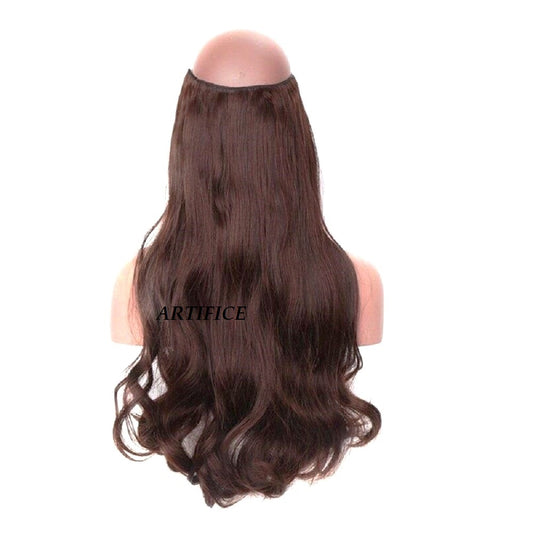 Artifice 5 Clip 22 Inches Curly Wavy Hair Extension Maroon With Brown