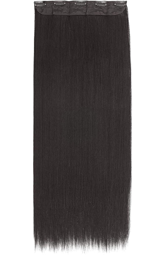 Artifice 5 Clip 24 Inches Long Straight Clip in Hair Extensions for Women Natural Soft Clip on Synthetic Thick Hairs Natural Black