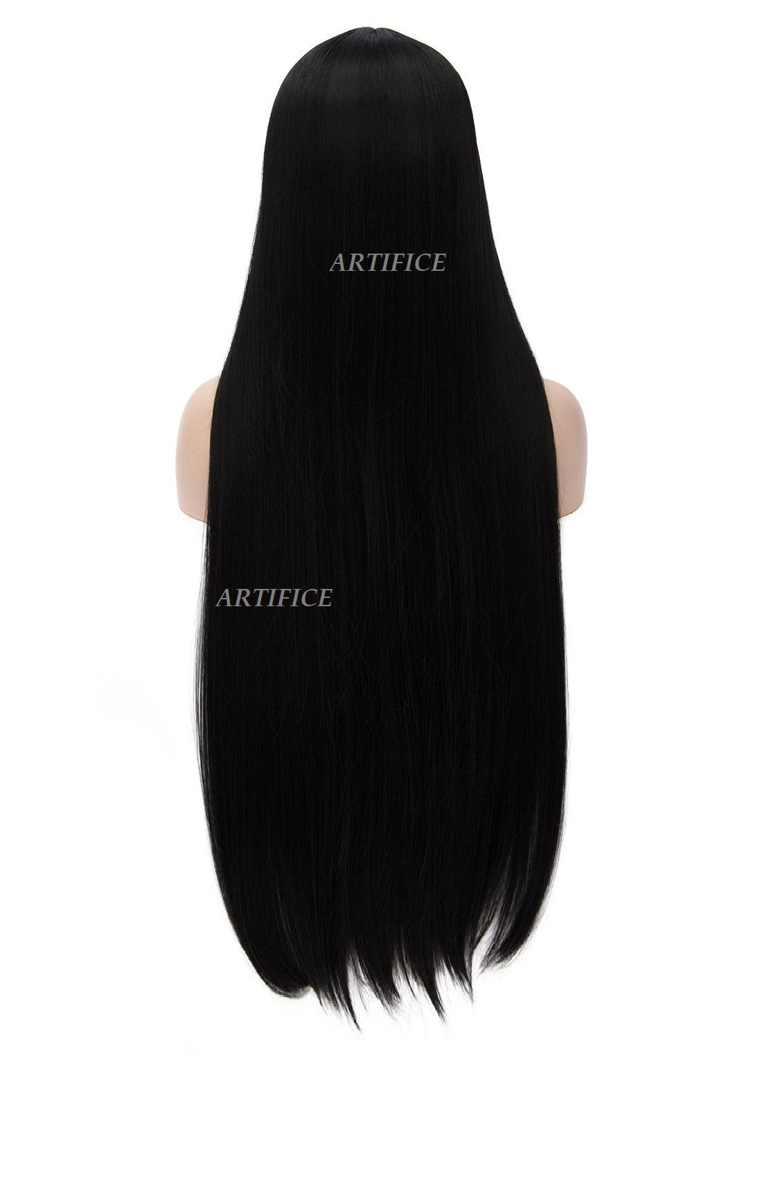 AirSky 36 Inches Long Full Head Cover Hair Wig Extension with Wig Cap Natural Brown