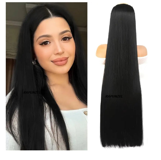 Artifice 5 Clip 42 INCH Super Long Straight Clip in Hair Extensions for Women Natural Soft synthetic Thick Hairs for Any Event for Girls Color Dark Brown