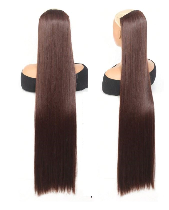 Artifice 5 Clip 42 Inches Straight Clip in Hair Extensions for Women Natural Soft Clip on Extensions Synthetic Thick Hairs for Any Event for Girls Hair Extension Ruby Fusion