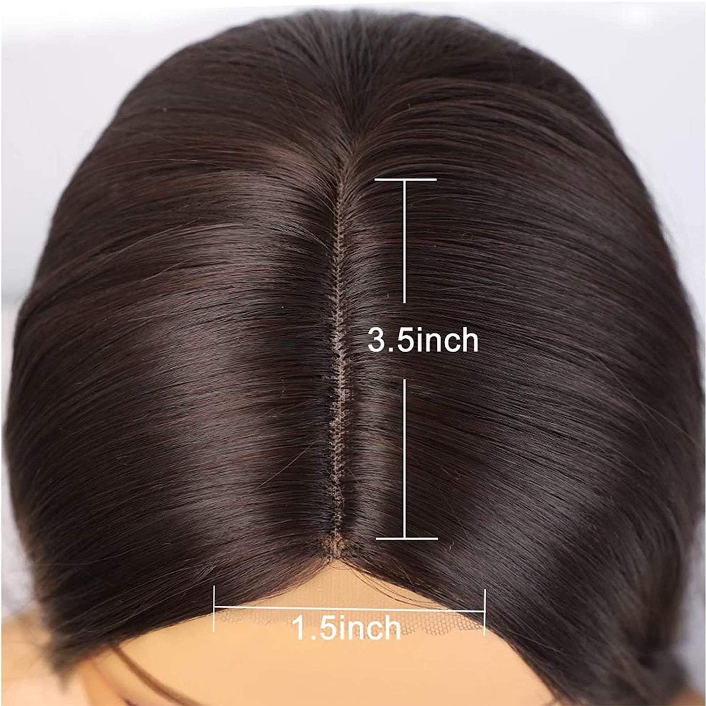 AirSky 36 Inches Long Full Head Cover Hair Wig Extension with Wig Cap Natural Brown