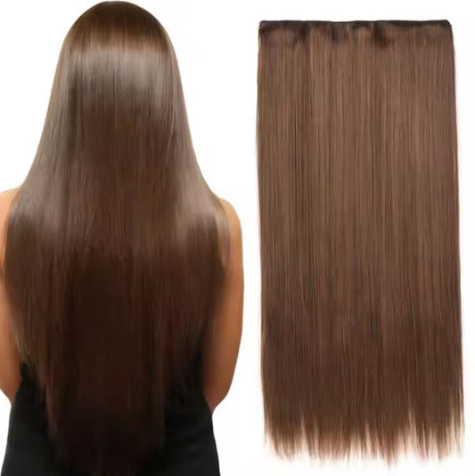 Artifice 5 Clip 24 Inches Straight Hair Extension Maroon With Brown